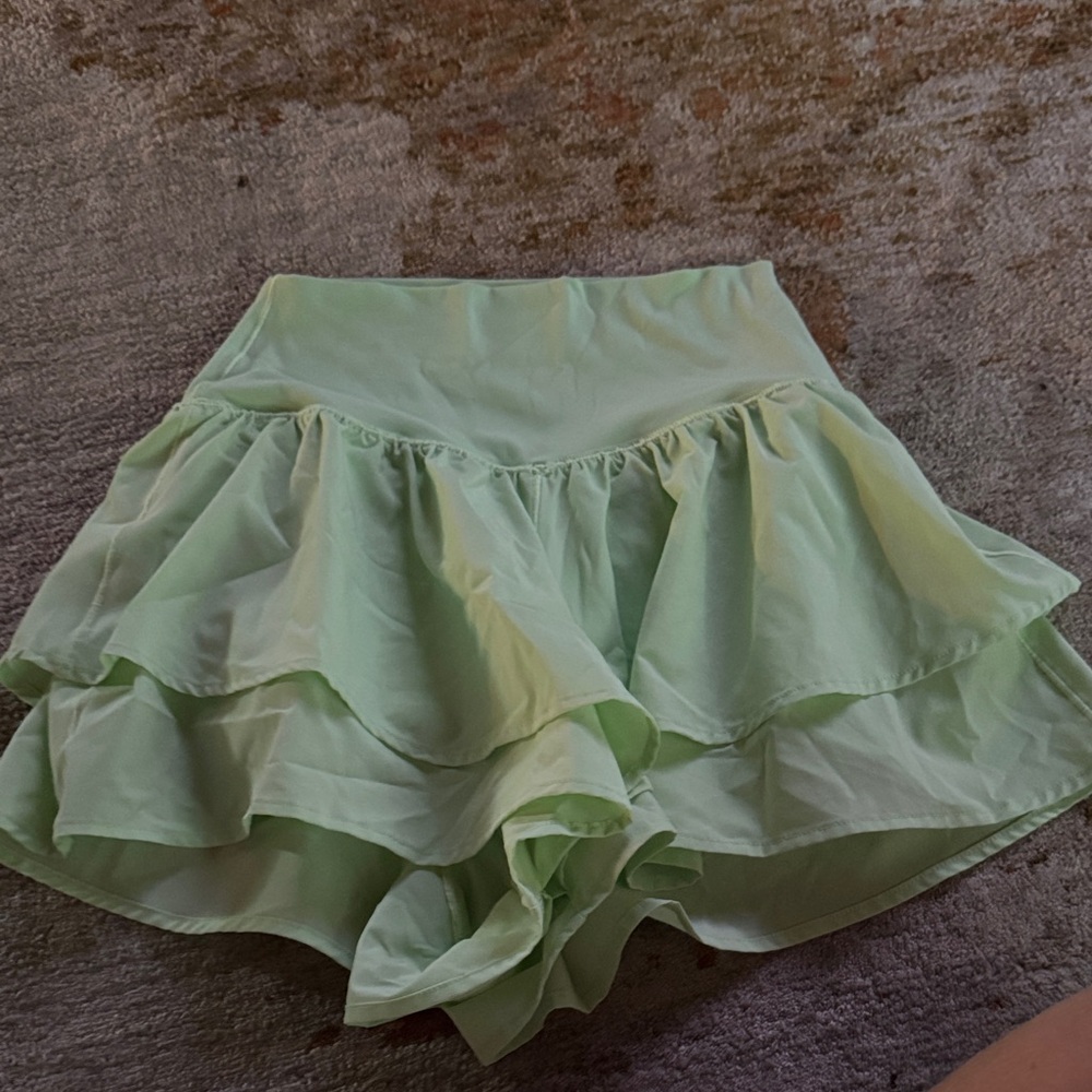 Light Lime Green Ruffled Skirt